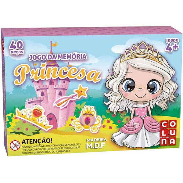 Jogo da Memória em Madeira Princesas 40 Peças