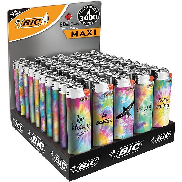 Isqueiro Descartável BIC Maxi TREND BAND com 50 UNID