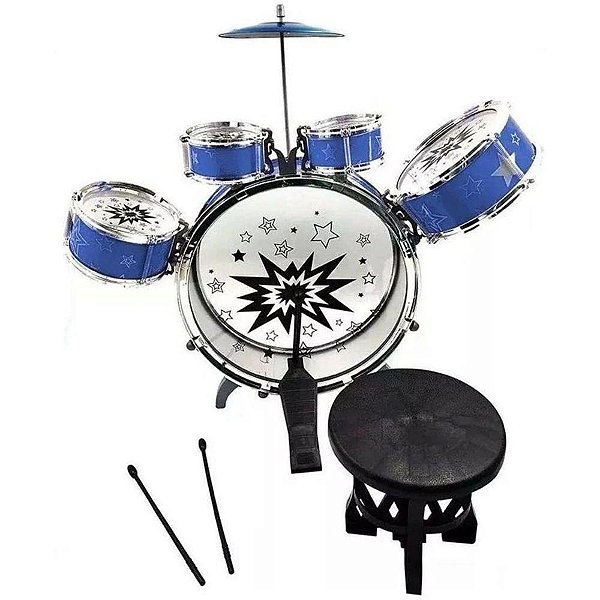 Instrumento Musical do RE MI FUN Bateria Azul