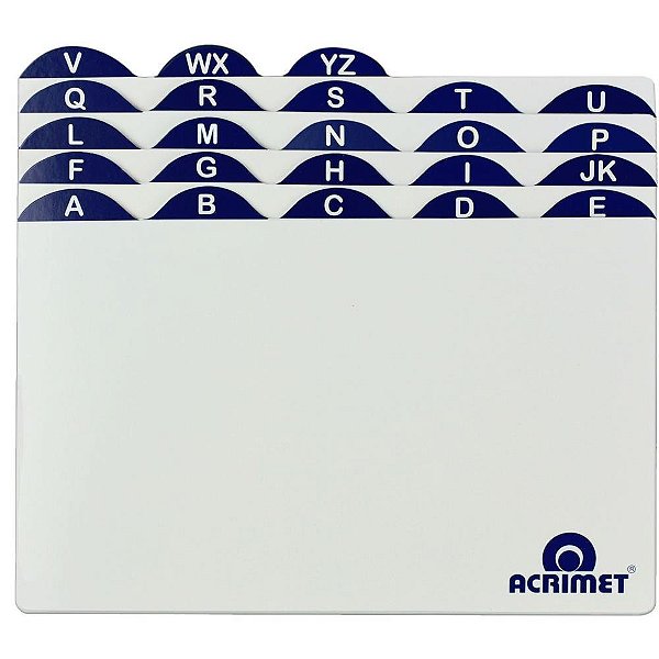 índice para Fichário A-Z 6X9 Acrimet - Cartão Envernizado