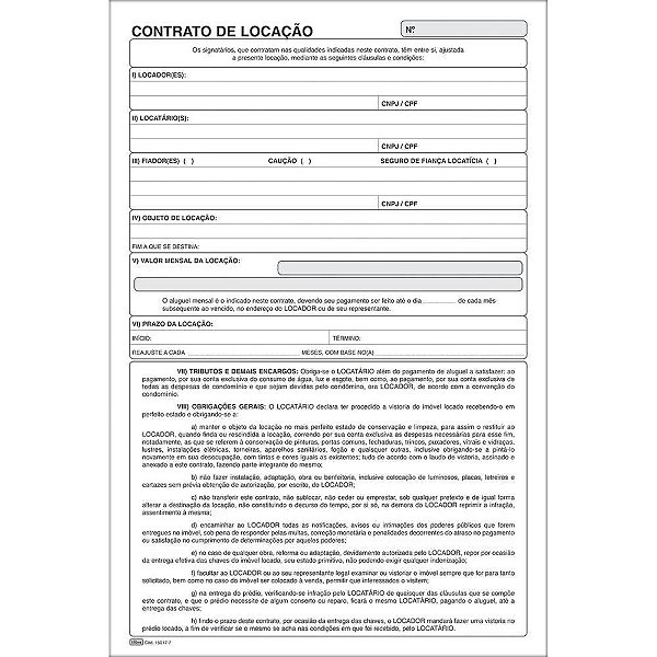 Talão de Contrato de Locação - 100 Folhas - Pacote com 05