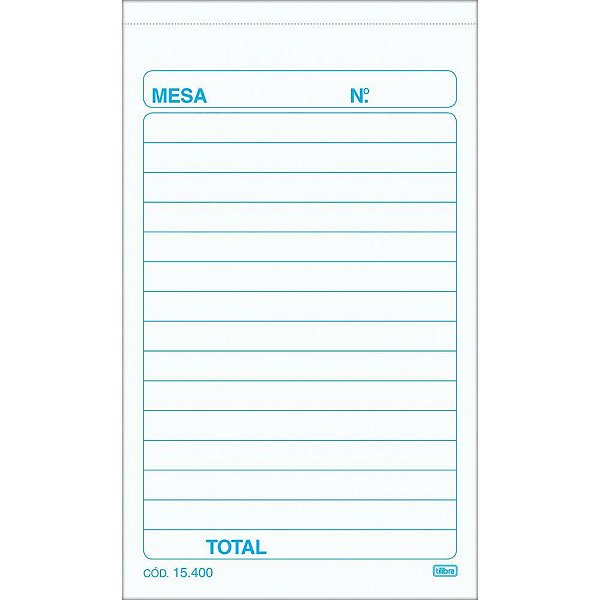 Impresso Talão de Pedido Mesa 2 Vias 50 Folhas Carbono Pacote com 20