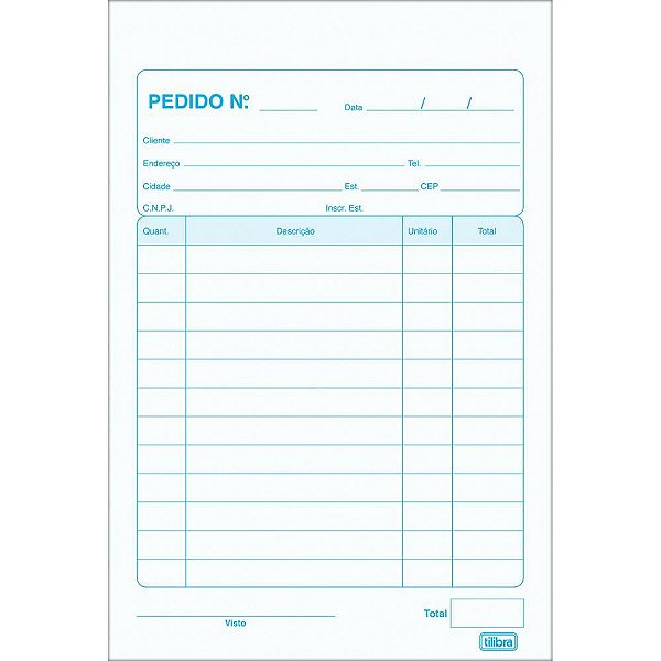 Impresso Talão de Pedido 1/32 1 Via 50 Folhas Pacote com 20