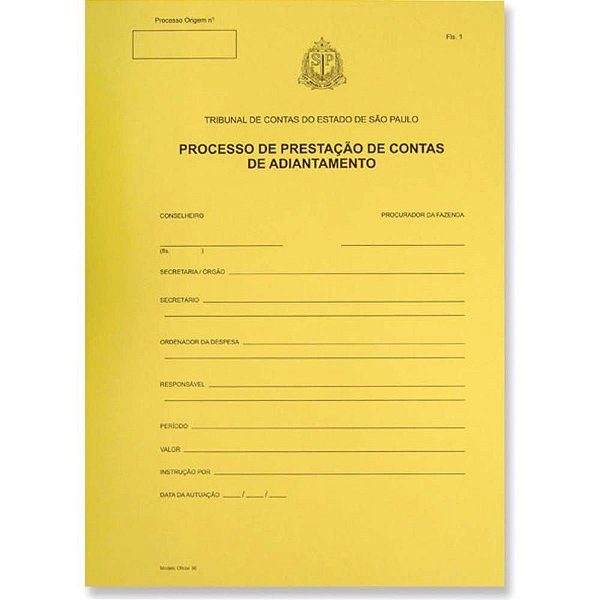 Impresso Escolar Capa Prestação de Contas Adiantamento - Pacote com 10