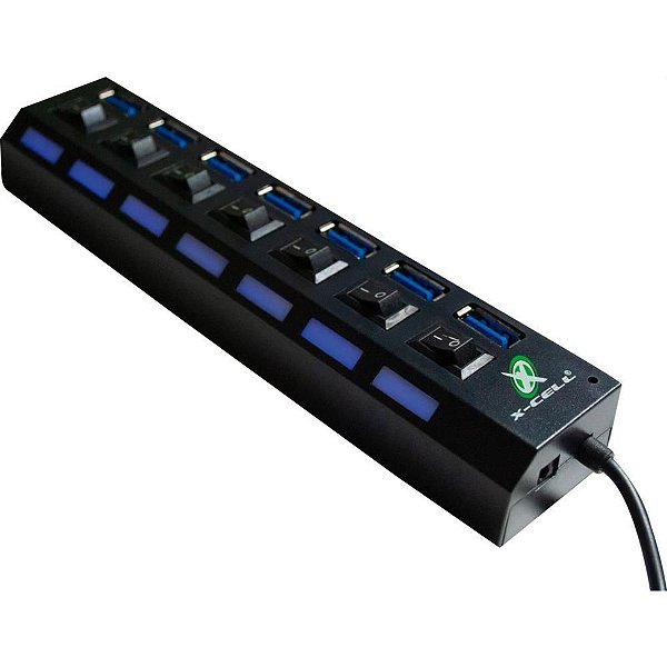 Hub USB 3.0 7 Portas Preto