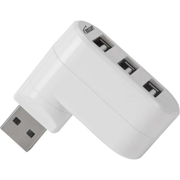 Hub USB 2.0 3 Portas Branco para Notebook
