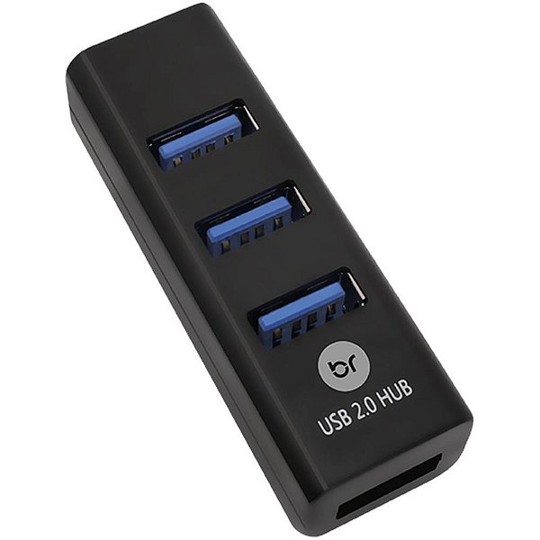 Hub Mini USB 2.0 4 Portas Preto - BRIGHT