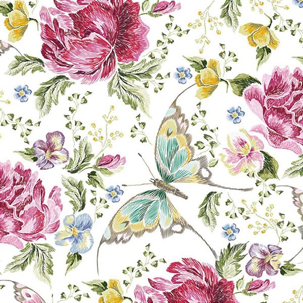 Guardanapo para Decoupage Rosa Purpura 33X33CM PCT com 20