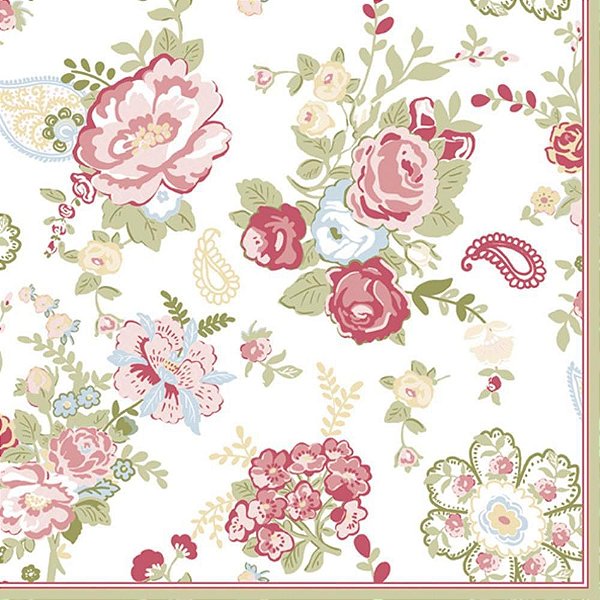 Guardanapo para Decoupage Floral Magenta 33X33CM PCT com 20