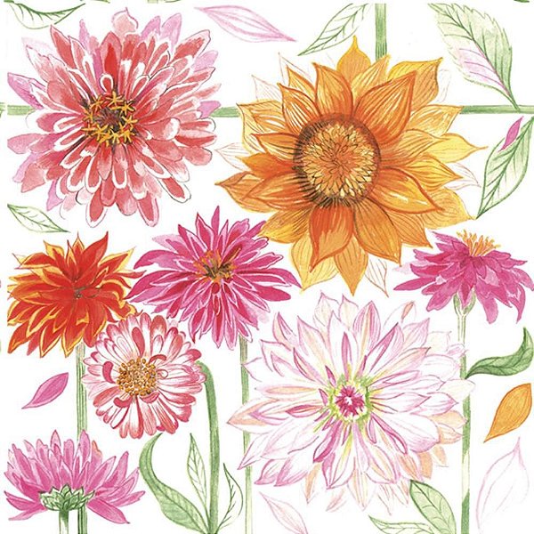 Guardanapo para Decoupage Cravos 33X33CM PCT com 20