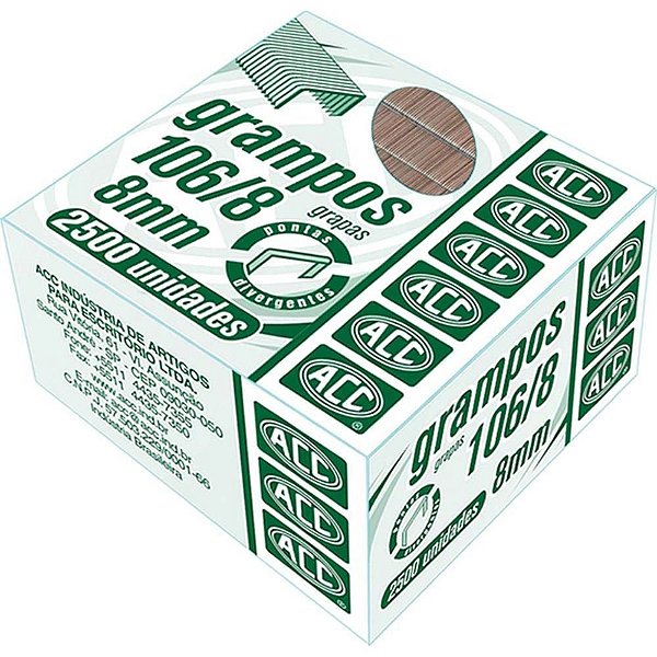 Grampos para Grampeador 106/8 Galvanizados - 2500 Unidades