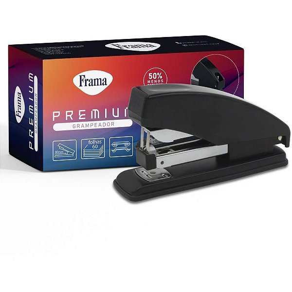 Grampeador Metálico para 60 Folhas 23/10 Preto - 16,5CM
