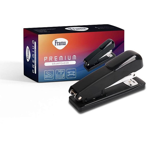 Grampeador de Metal para 25 Folhas 26/6 Preto 12,8CM
