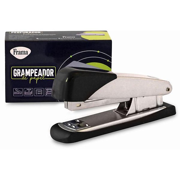 Grampeador de Metal Pequeno para 20 Folhas - 12CM - Prata