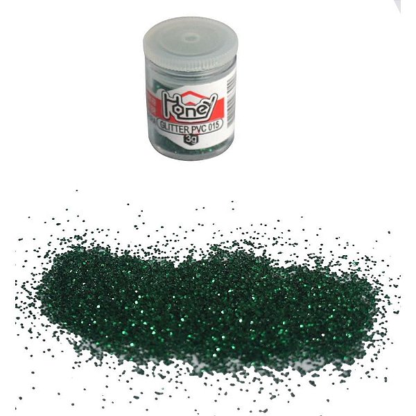 Glíter PVC Verde Bandeira 3G - Pacote com 12 Potes