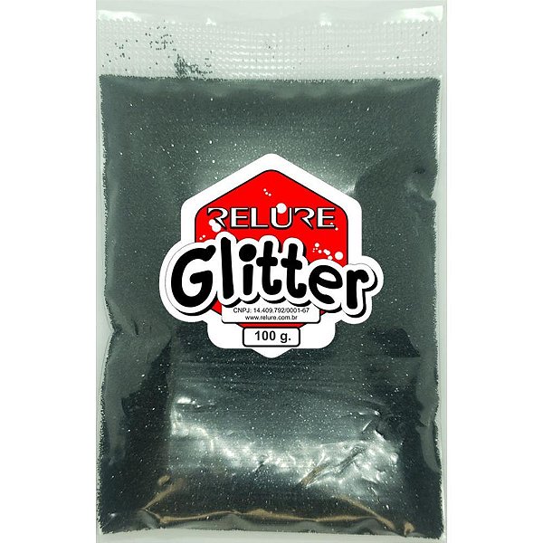 Glíter PVC Preto 100G