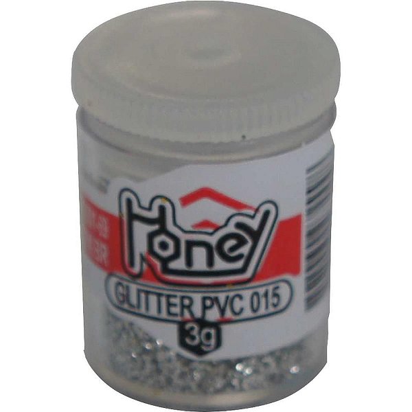 Glíter PVC Prata Potes 3G PCT com 12