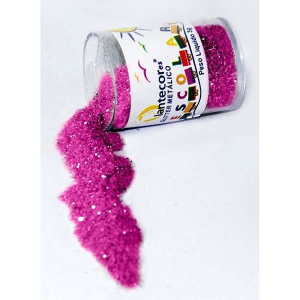 Glíter PVC PINK Potes 3G Lantecor - Pacote com 12 Unidades