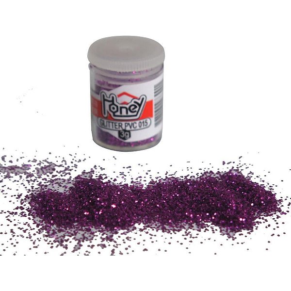 Glíter PVC PINK 3G - Pacote com 12 Potes
