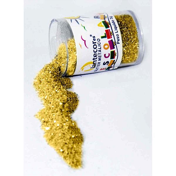 Glitter PVC Ouro 3G - Pacote com 12 Potes