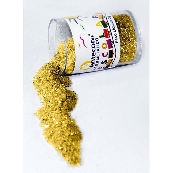Glitter PVC Ouro 3G - Pacote com 12 Potes
