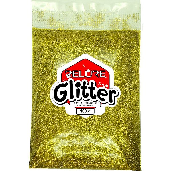 Glitter PVC Ouro Brilho 100G - Embalagem com 100G