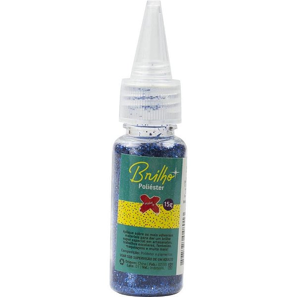 Glitter Poliéter Bisnaga 15G Azul Escuro - Caixa com 12 Unidades
