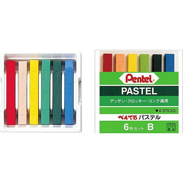 Giz Pastel Seco com 6 Cores Urbanas para Papel e Desenho Artístico