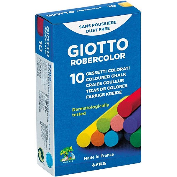 Giz Escolar Plastificado Giotto Colorido com 10