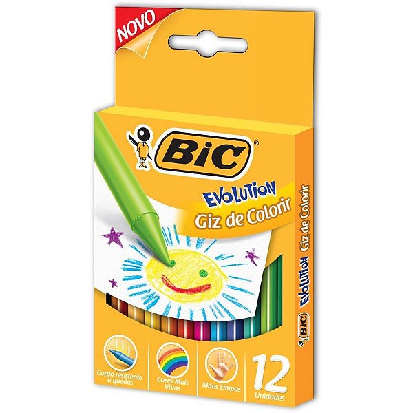 Giz de Cera Gizão Evoluiton 12 Cores