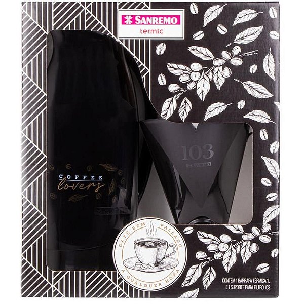 Garrafa Térmica Rosca Garrafa 1L+SUPPARAFIL 103 Preta