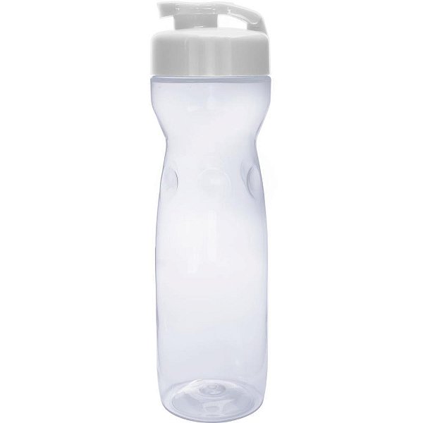 Garrafa Plástica Veneza TRANSPARENTE/BRANCO 600ML - Pacote com 3 Unidades