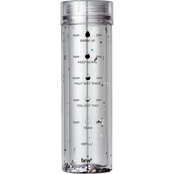 Garrafa Plástica Transparente com Glíter 500ML