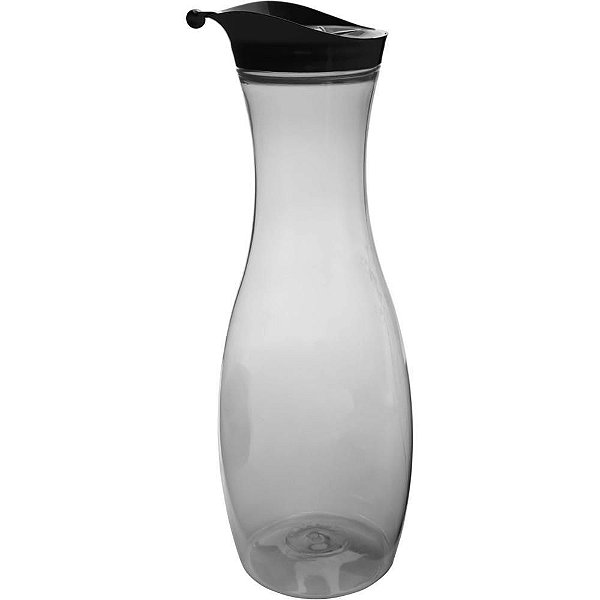 Garrafa Plástica SLIM Tampa Preta 1200ML Pacote com 3