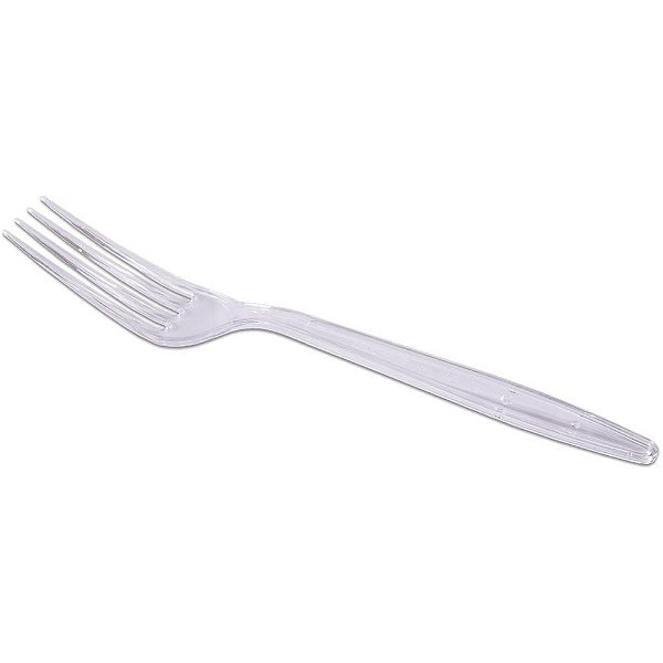 Garfo Plástico Descartável Master Cristal - Pacote com 50 Unidades