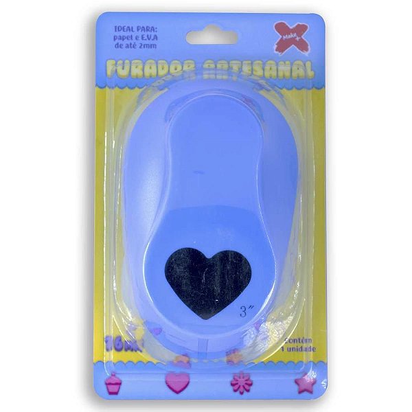 Furador Papel e EVA Gigante Coração 76MM