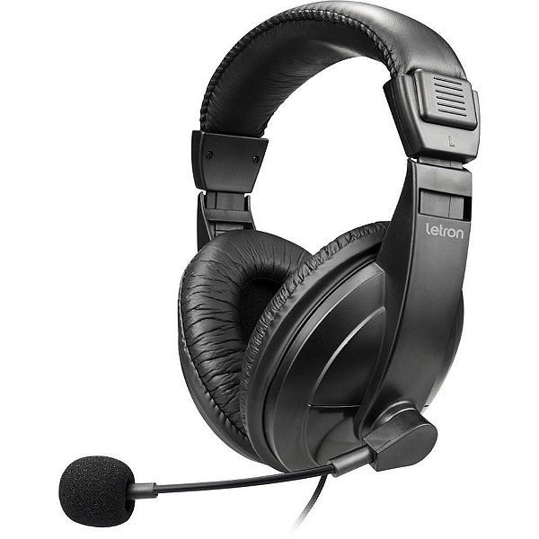 Fone de Ouvido com Microfone Letron Headset Office Jumbo Preto