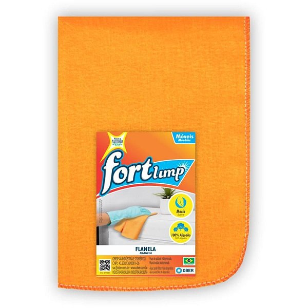 Flanela de Pano Forlimp 57X26CM Laranja CX com 24
