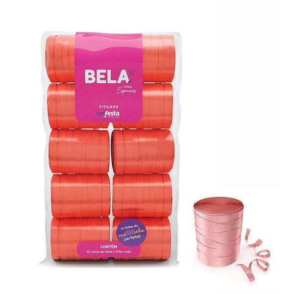 Fitilho 5MM X 50M Rosa Antigo Pacote com 10 Unidades