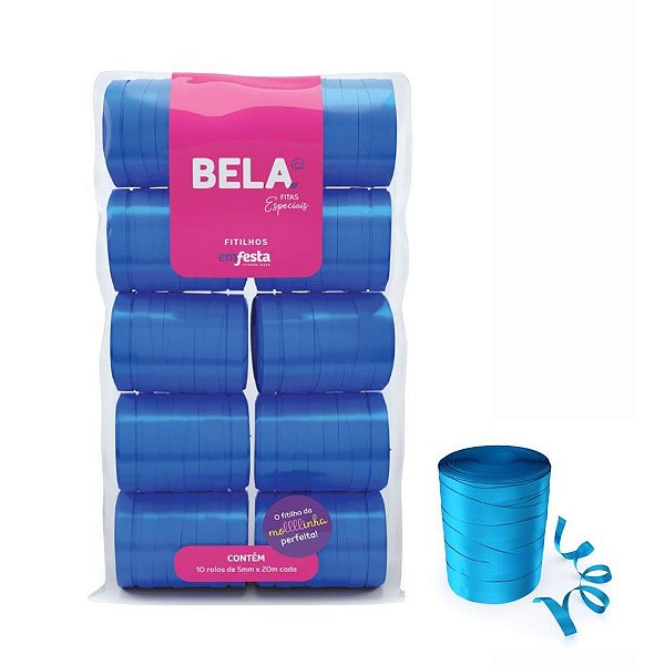 Fitilho 5MM X 50M Azul Royal Pacote com 10