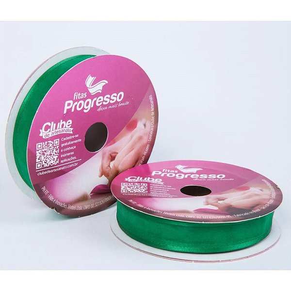 Fita Voal com Cetim 15MM 10M Verde Bandeira