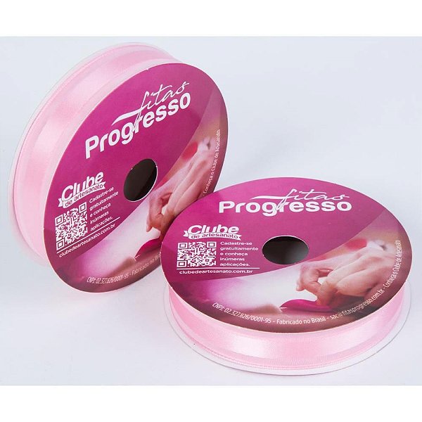 Fita Voal com Cetim 15MM 10M Rosa Claro (7891521461103)