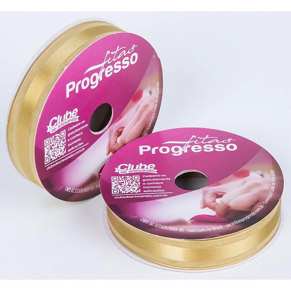 Fita Voal com Cetim 15MM 10M Ouro (7891521461042)