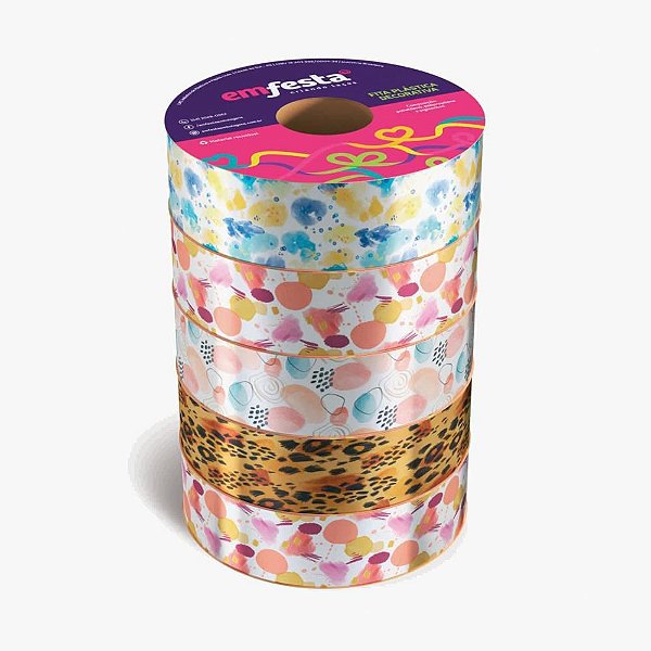 Fita Poli Decorada 15MMX50M Fantasia Sortida PCT com 05