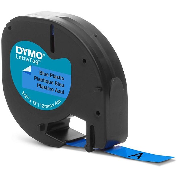 Fita para Rotulador Eletrônico 12MM X 4M Poliéster PRETO/AZUL