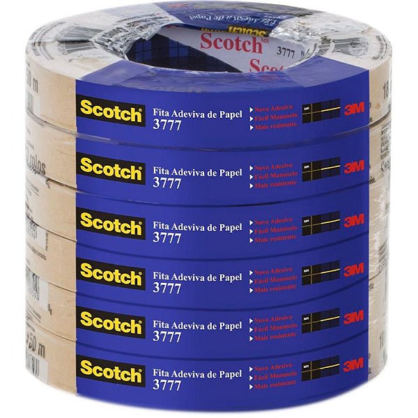 Fita para Empacotamento Papel Liso 3777 38MM X 10M Marrom PCT com 06