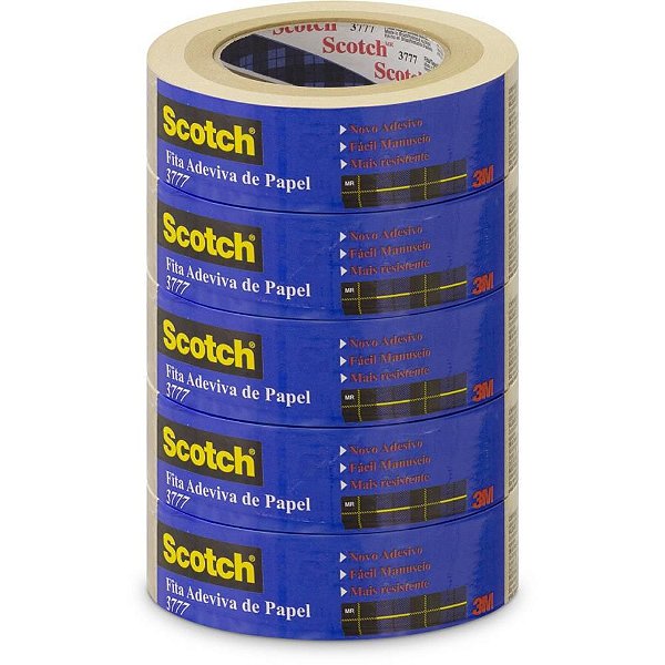 Fita para Empacotamento Papel Liso 3777 36MM X 50M Marrom PCT com 05