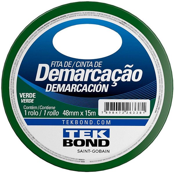 Fita para Demarcação de Solo PVC Verde 48MM X 15M
