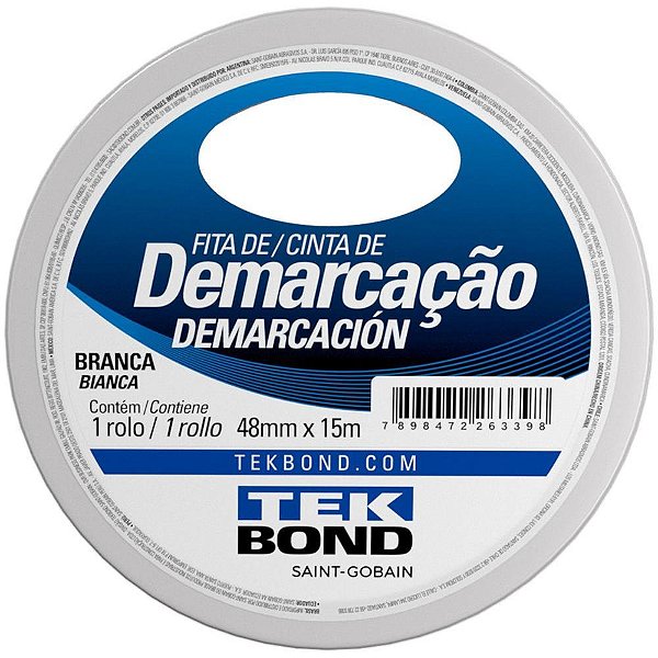 Fita para Demarcação de Solo PVC Branco 48MM X 15M