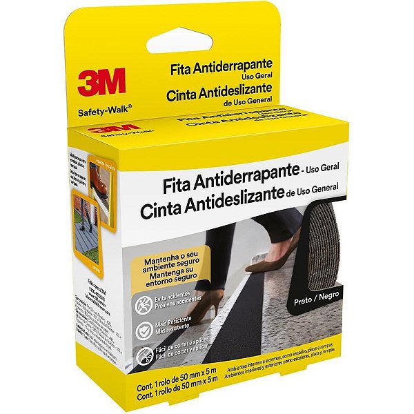 Fita para Demarcação de Solo Antiderrapante 50MM X 5M - Preto